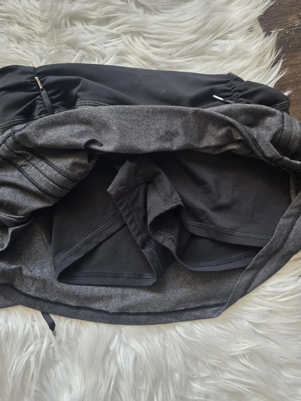 lululemon athletica Black and Charcoal Active Tank Top with Skirt
